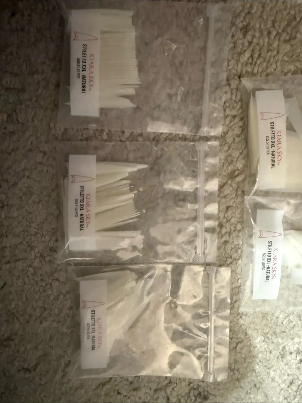 Kiara Sky Clear/White Stiletto-XXL Nail Tips Pack